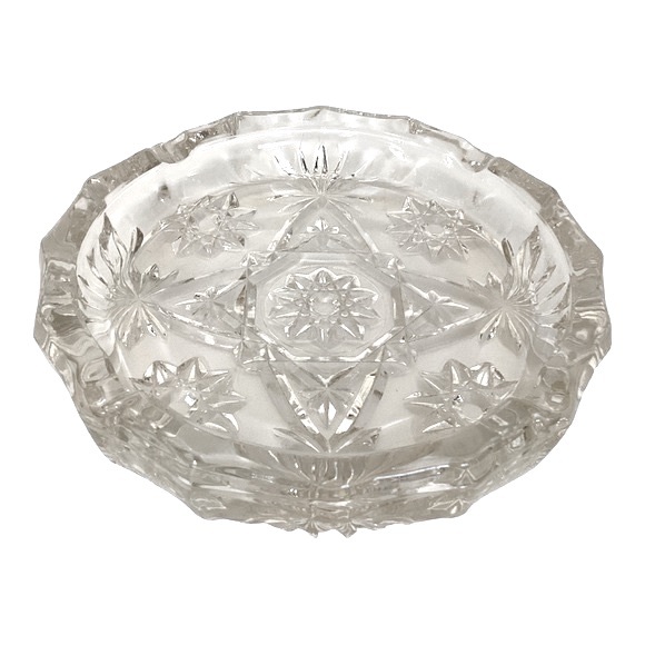 Anchor Hocking Ashtray Clear Heavy Glass Star Of David Pattern MCM Vintage EUC - Picture 10 of 15